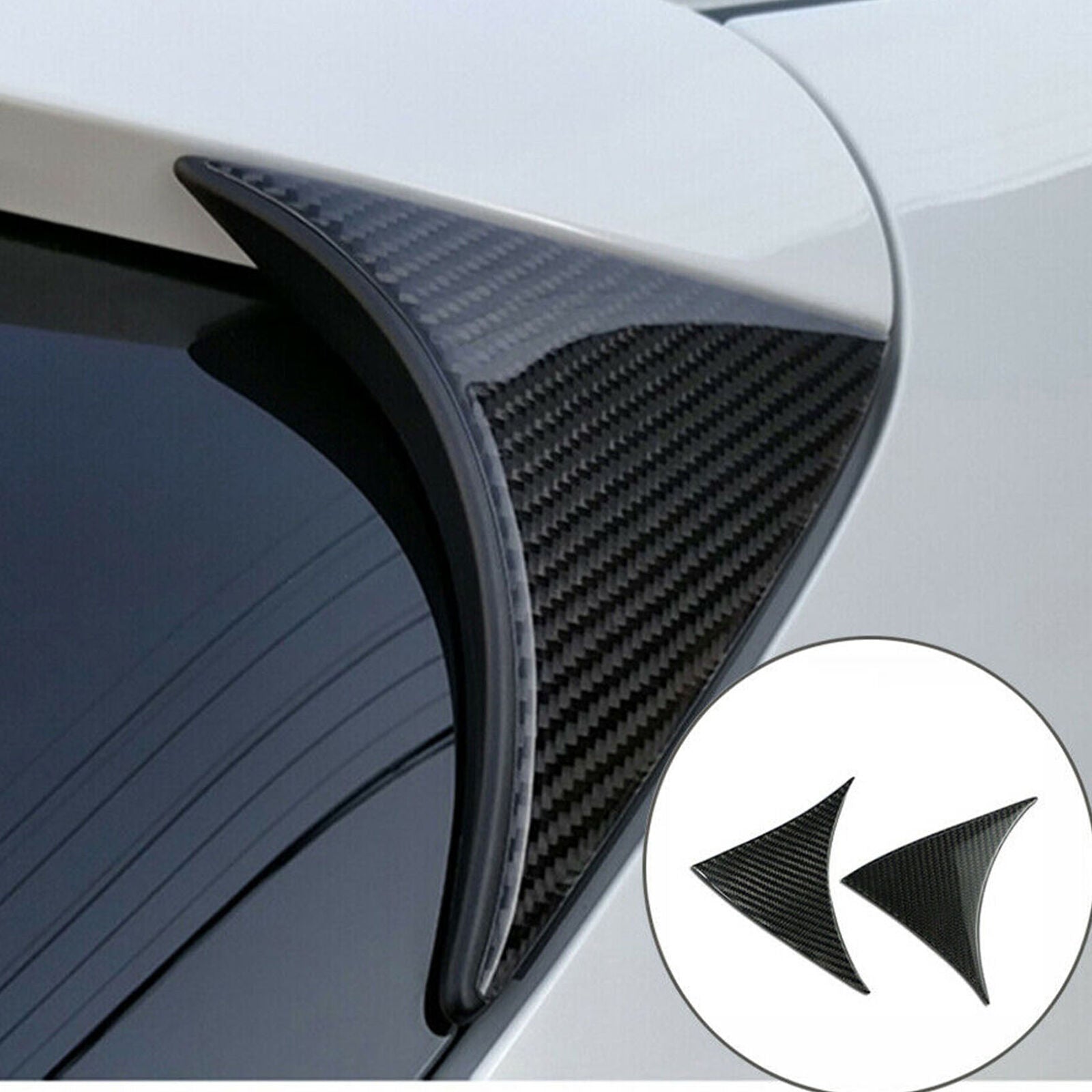 Carbon Fiber Rear Window Spoiler Wing Trim For Mazda 3 Axela Hatchback 2014-2018