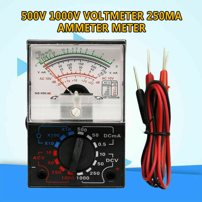 250mA 1000V Voltmeter DC/AC Ammeter 1K Resistance Meter Analog Multimeter Tools