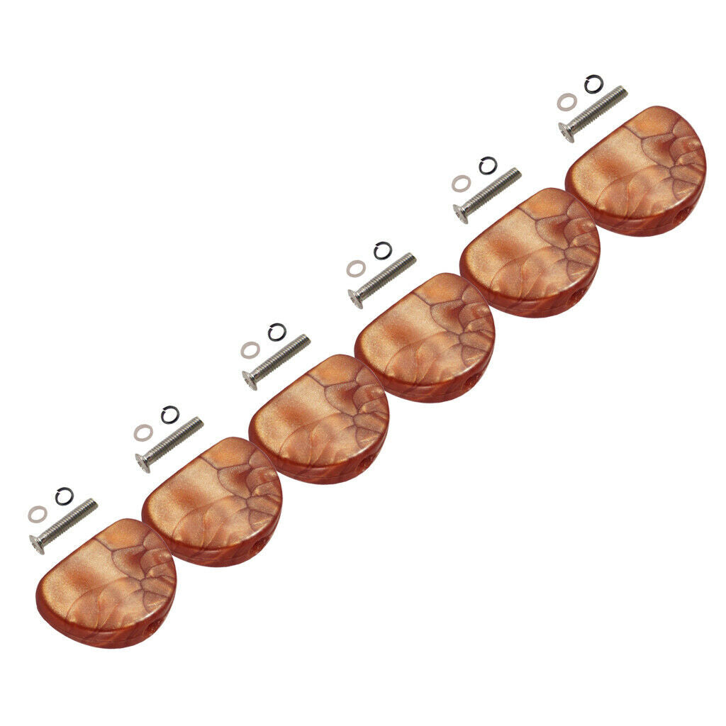 Pack of 6 Machine Heads Tuner Knobs Button with Screws Washers 24mm Coffee