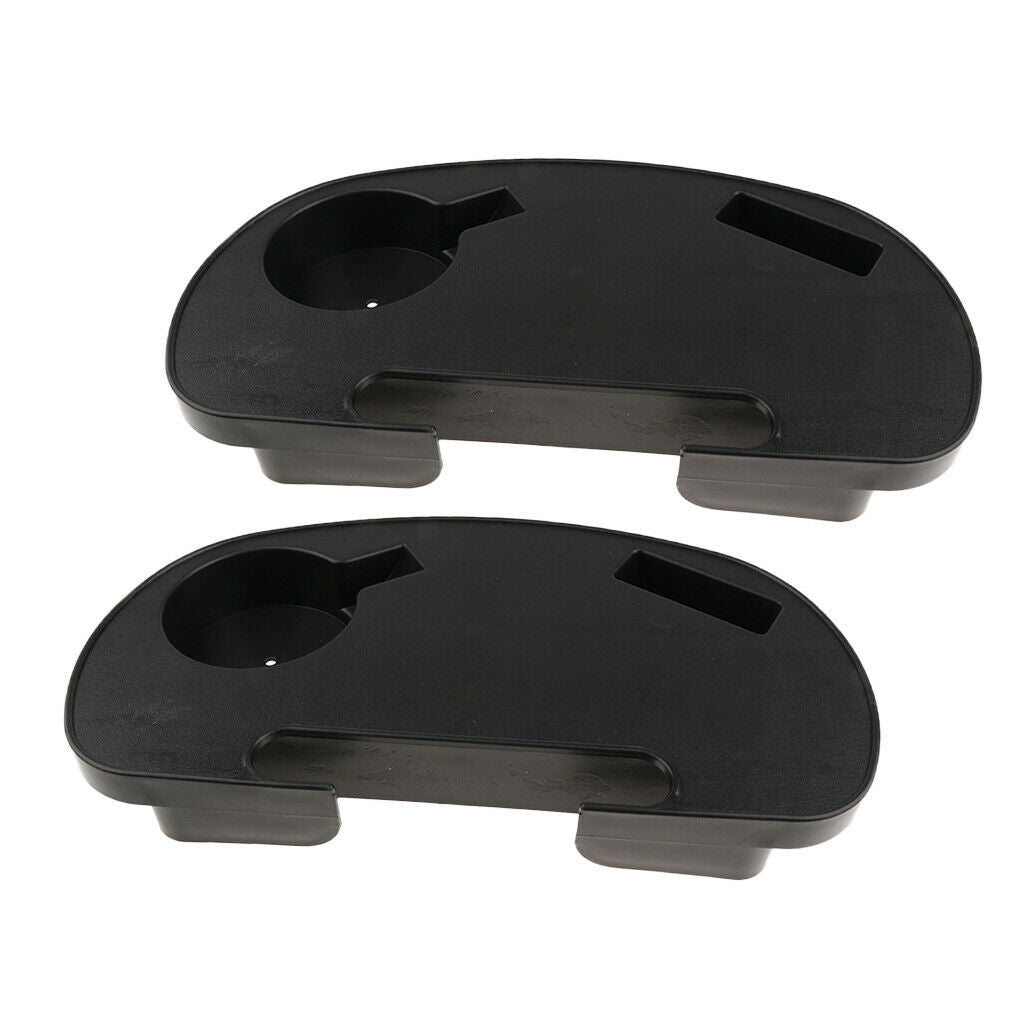 2x Tray Chair Lounge Strand Utility Folding Recliner Cup Holder