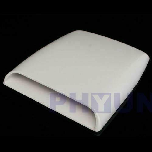 White ABS Car Air Flow Intake Hood Scoop Vent Bonnet Decorative Cover Universal