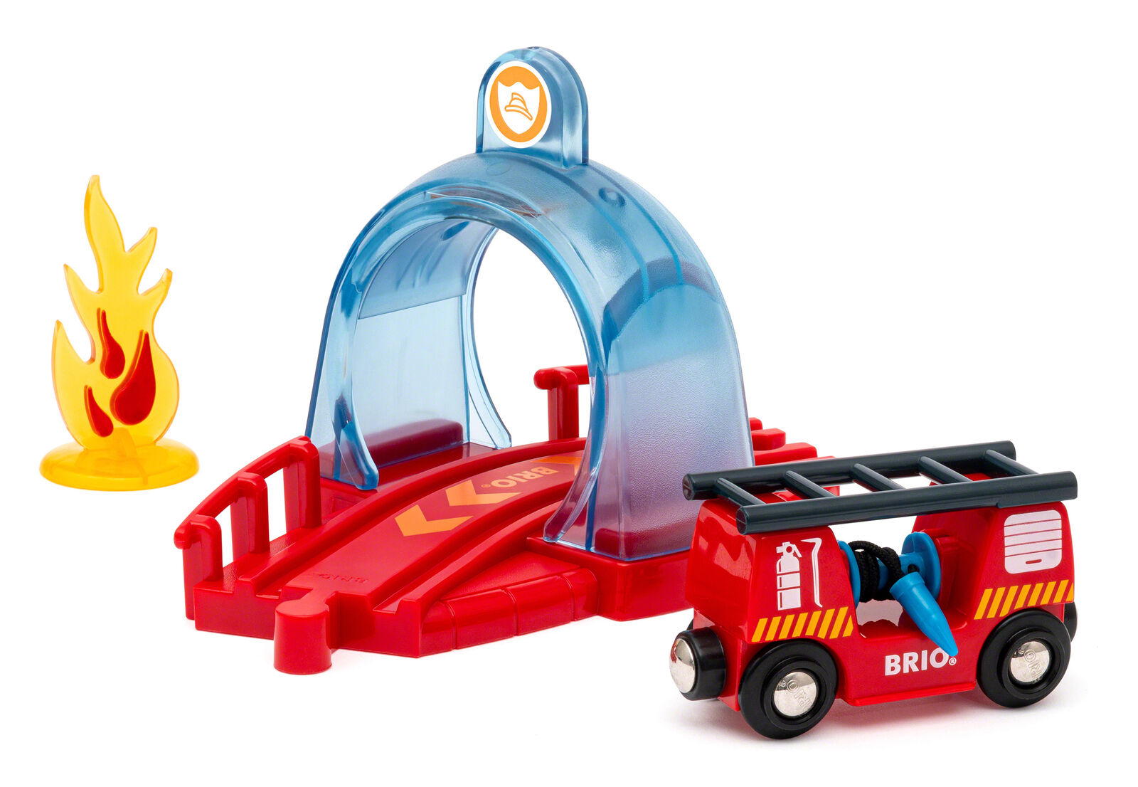 33976 BRIO Smart Tech Sound - Rescue Action Tunnel Kit Wooden Plastic Train Trac