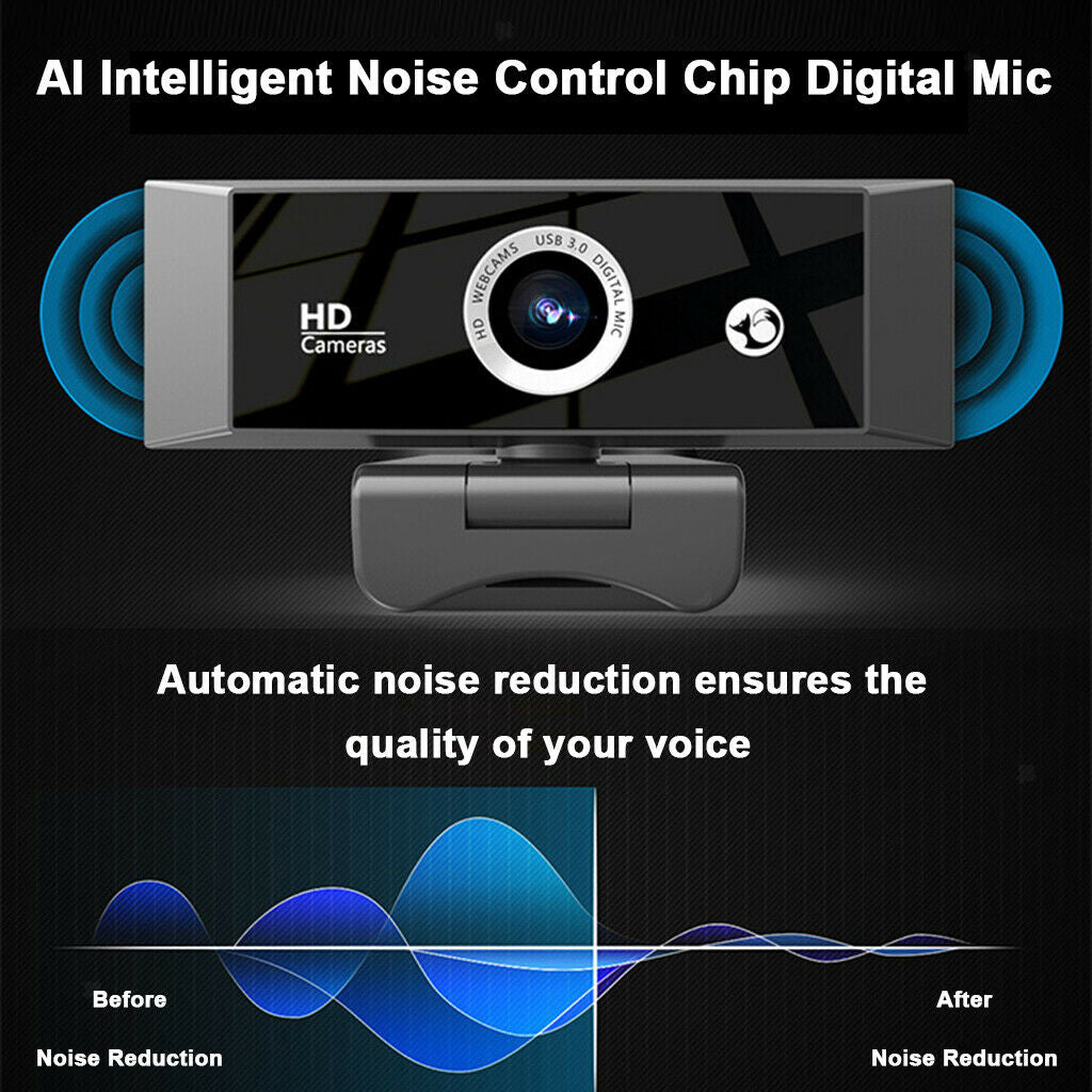 1080P USB Webcam Mic PC Camera for Video Calling & Recording Video Conference