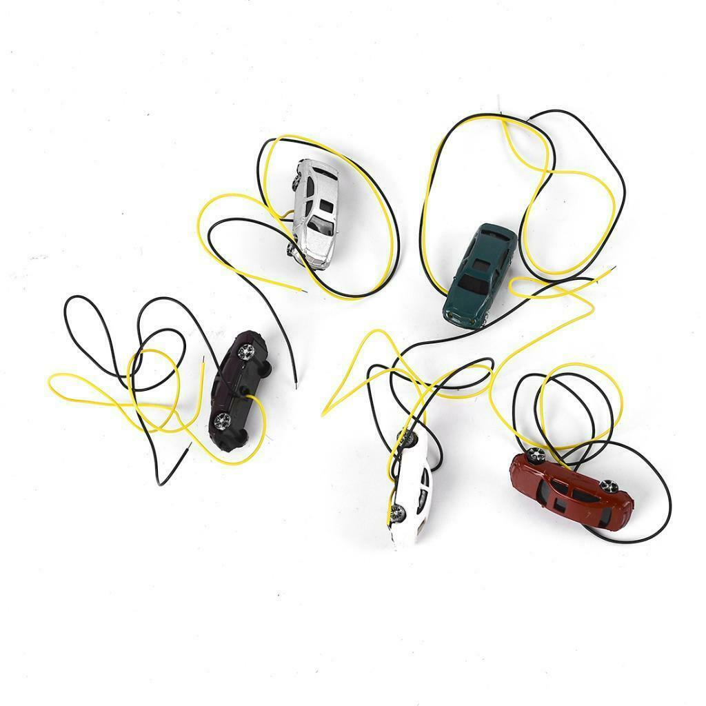 10x 1:200 Z Gauge Plastic Light Painted Cars Mini Street Buildings Accessory