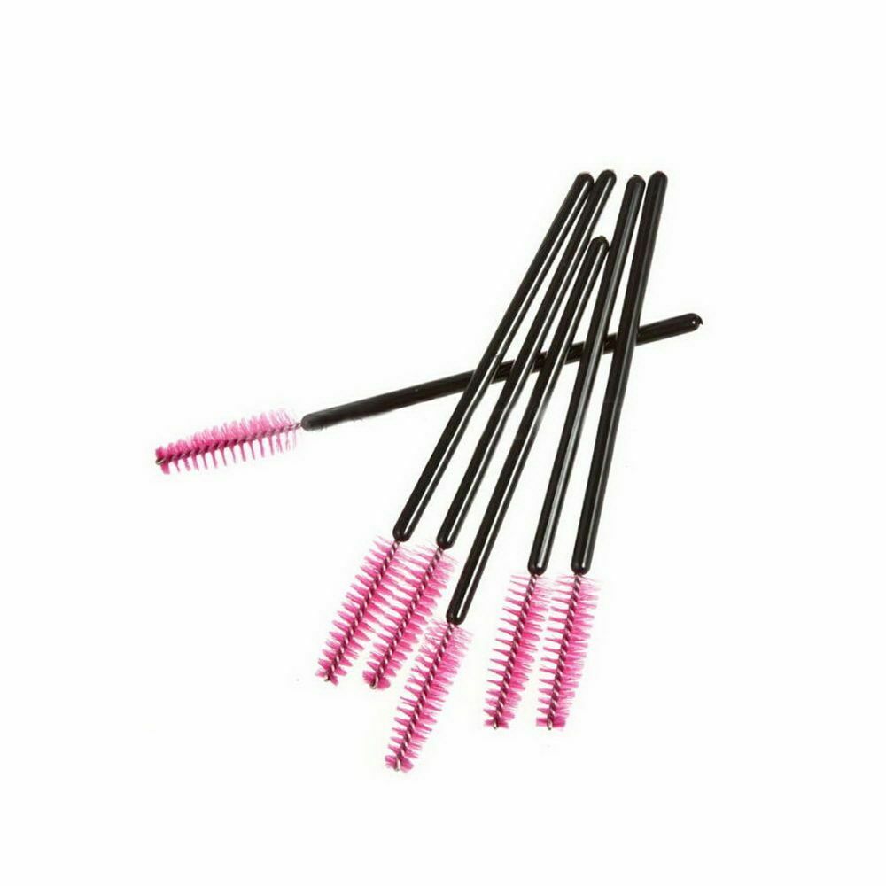 Approx.50Pcs Disposable Eyelash Brush Mascara Wands Applicator Black and Rose