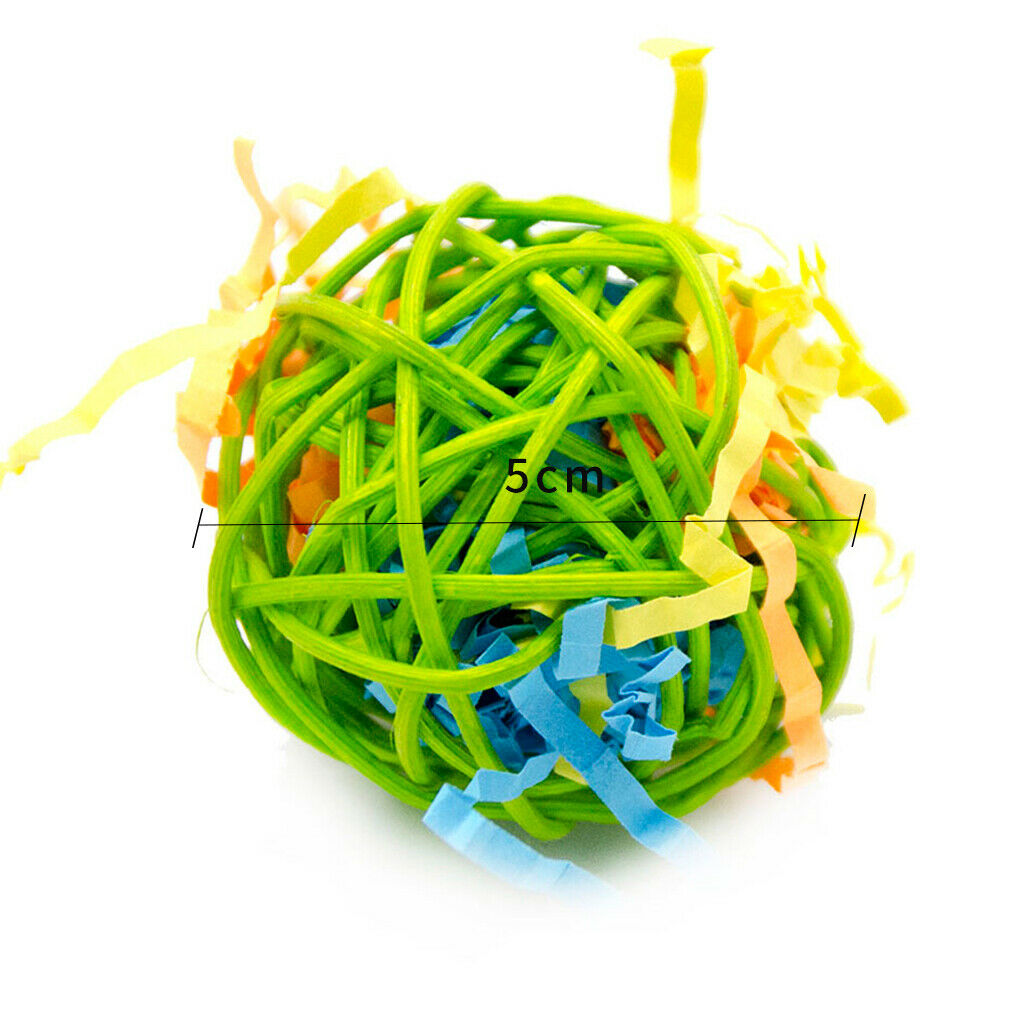 10pcs Colorful Rattan Ball Hanging Small Durable Portative Ball for Bird Parrot