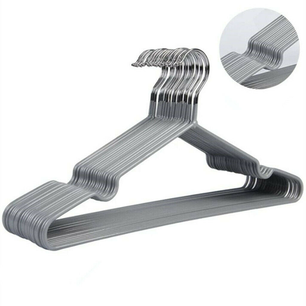 20pieces PVC Coated Clothes Hanger Heavy Duty Rack Organizer Laundry Balcony