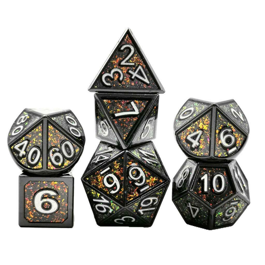 7Pc Metal Multi Side Dice Set D4 D6 D8 D10 D12 D20 for Board Game Toys #4
