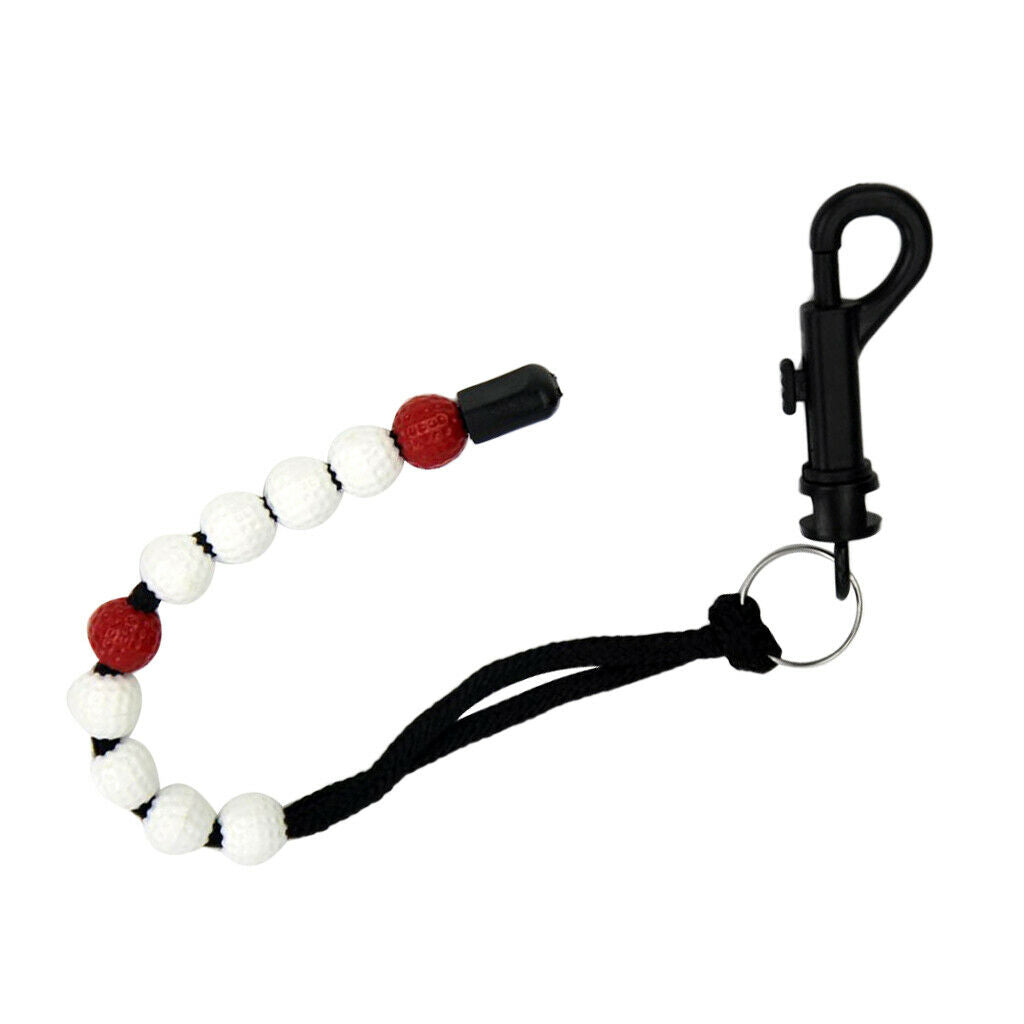 Golf Scoring Score Bead Stroke Shot Counter Keeper w/Clip Club Keyring White