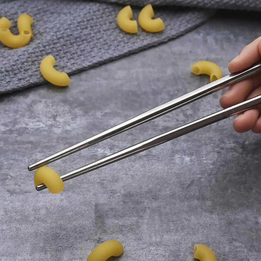 Pair of Stainless Steel Useful Chopsticks Metal Korean Chinese Chopsticks Gift