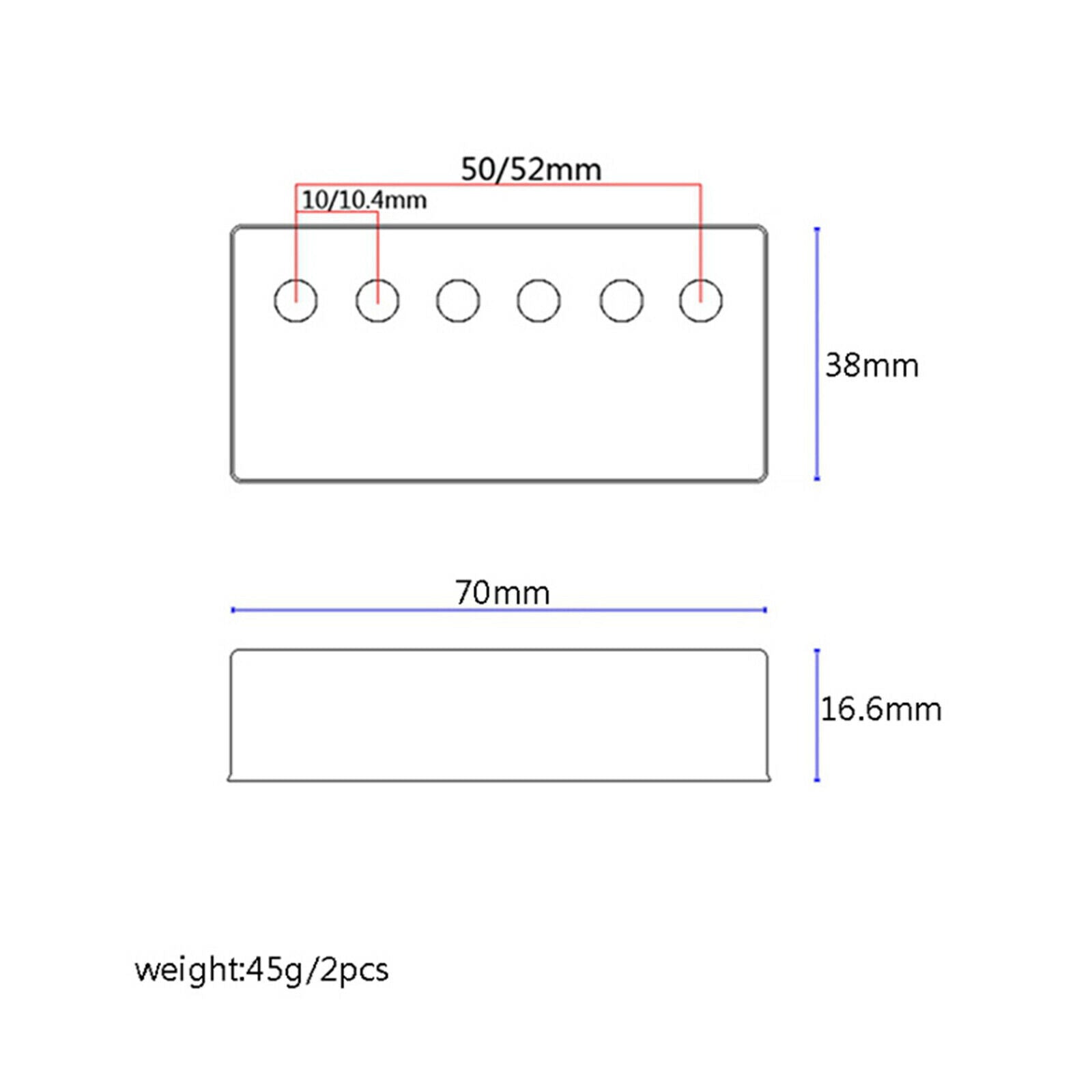 2pcs Copper Guitar Pickup Cover Set Electric Guitar Parts Easy to Install