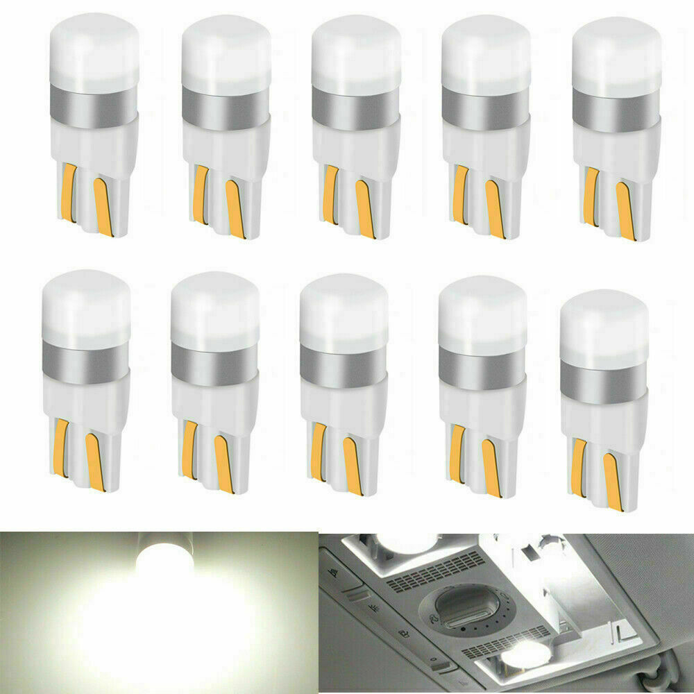10x 12V 6000K T10 W5W 3030 SMD LED Canbus Width Light Bulb White Interior Lamps