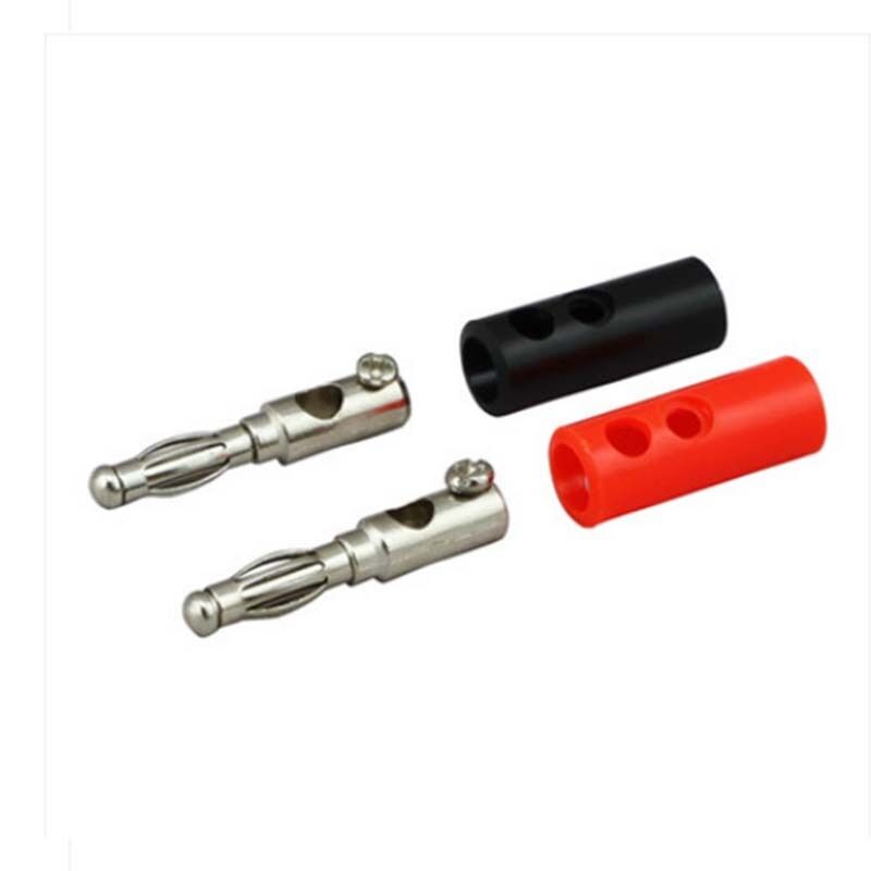 2 Pairs New Plated Speaker Wire Cable Banana Plug Connectors 4mm Adapters