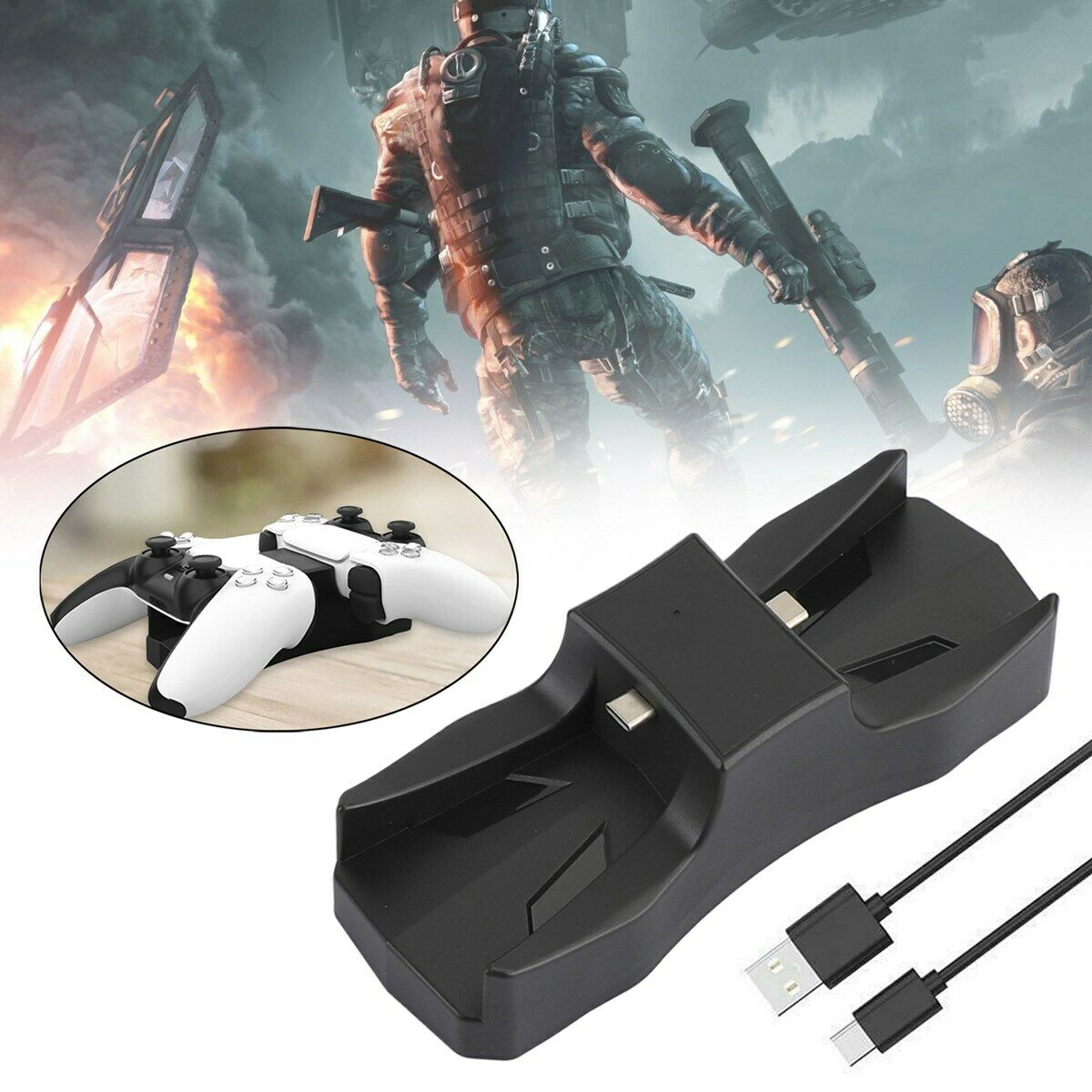 Controller Gamepad Fast Charger Dual Charging Dock Portable Stand Fit for PS5