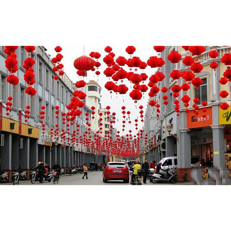 6pcs new year 2020 paper lantern chinese festival red lantern pendant Dec.l8