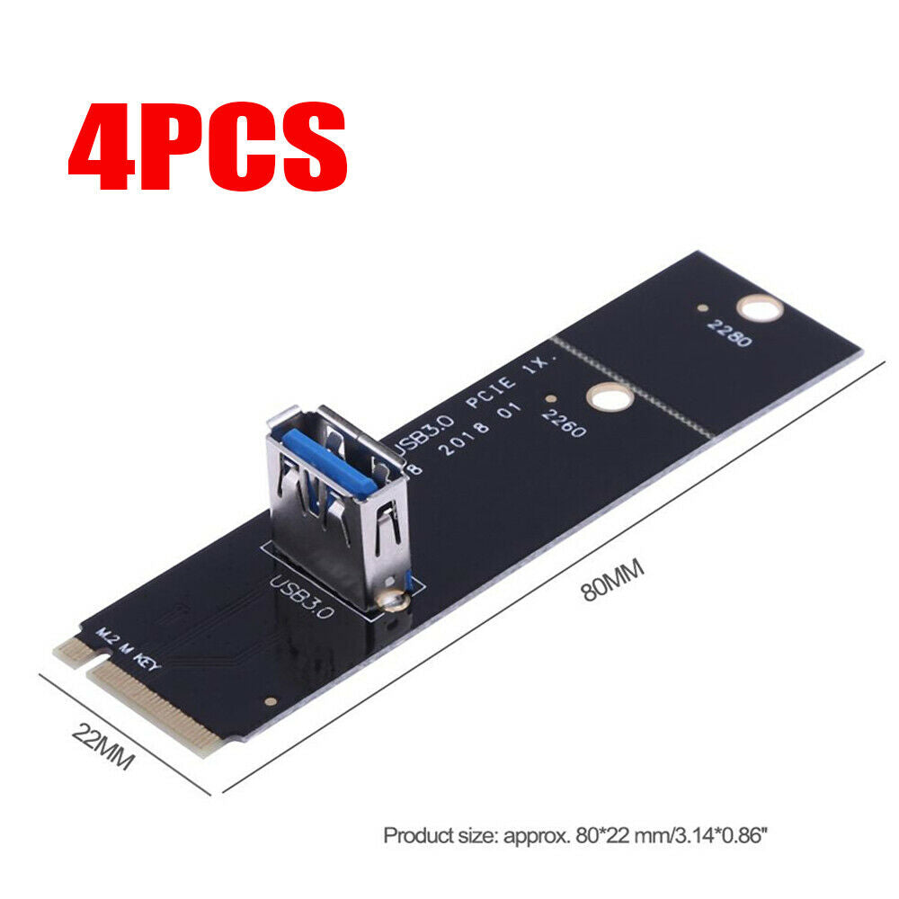 For Mining M.2 To USB 3.0 Transfer PCI-E 1X/2X/4X/8X/16X Riser Card Adapter Kit