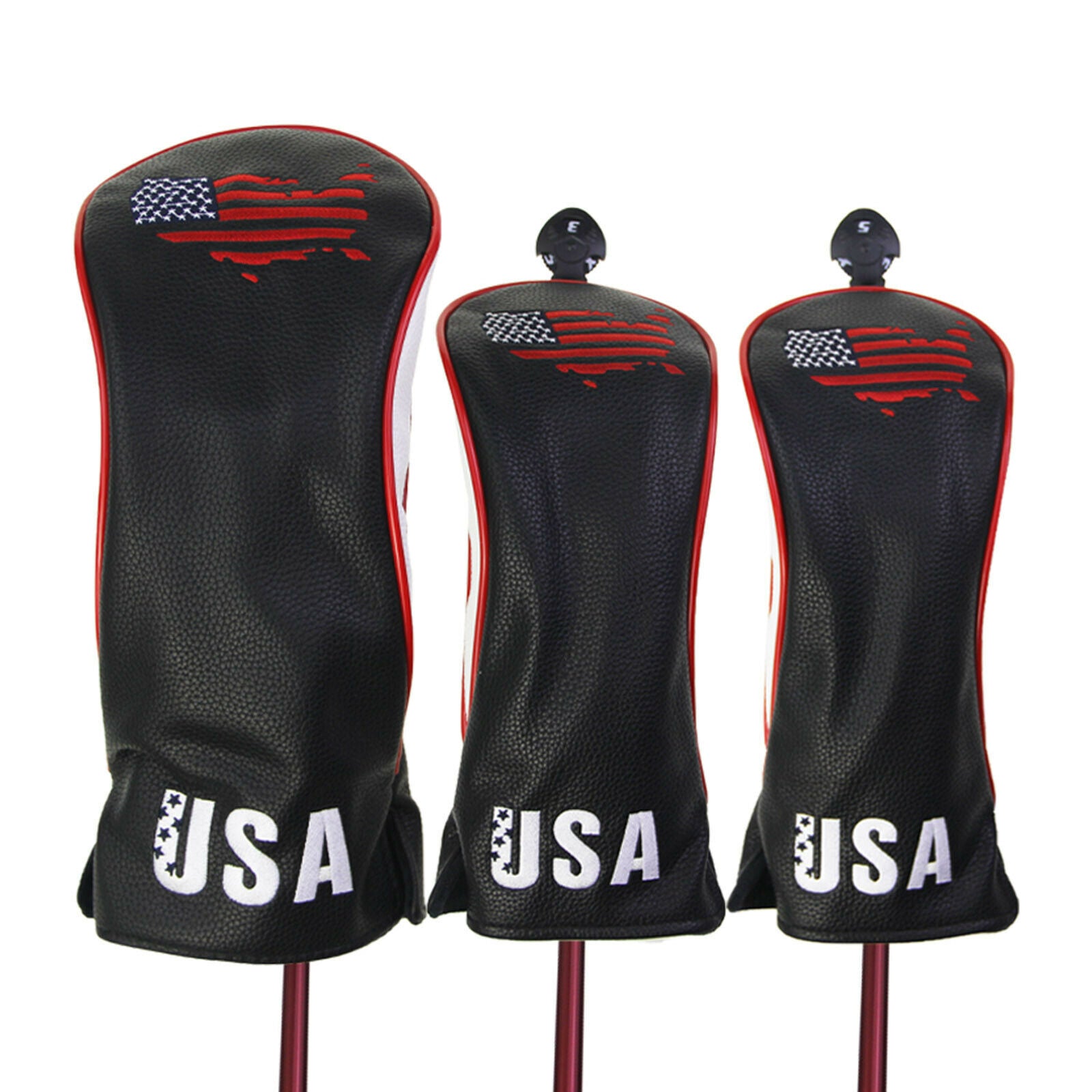 3x Golf Wood Headcover Fairway Driver Head Cover  Protect Sleeves