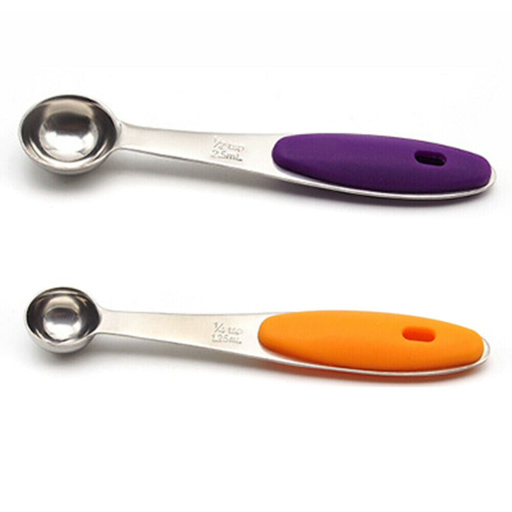 5Pcs Stainless Steel Measuring Cups Measuring Spoons Set Baking Teaspoon Kitchen