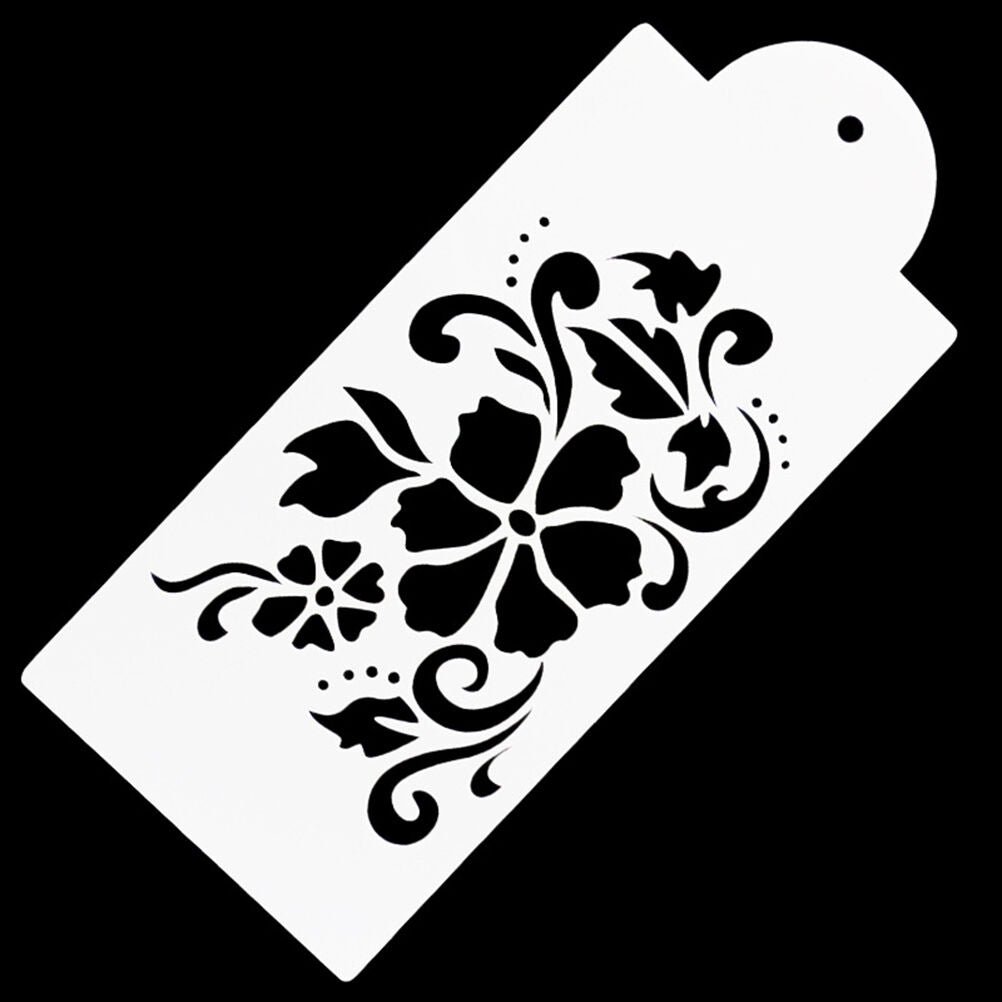 4PCS Flowers Fondant Cake Stencil Kitchen Cupcake Template Mold Baking To.l8