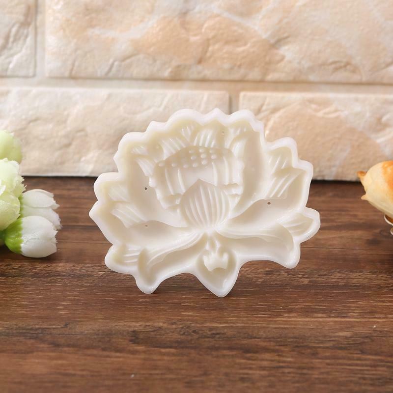 Lotus Mooncake Decor Cookies Round Pastry Moon Cake DIY Flower Stamps 150g Mould
