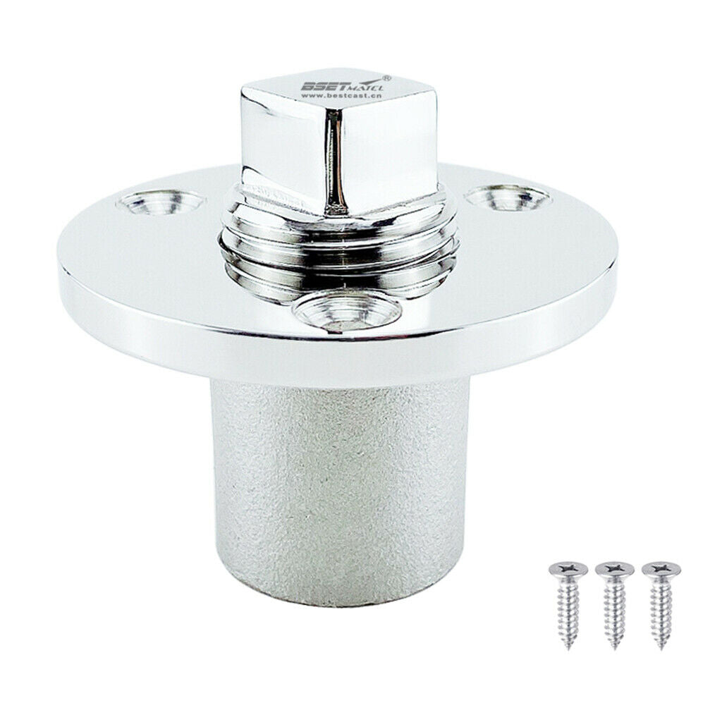 Marine Boat Transom Garboard Drain Plug - Polished 316 Marine Stainless Steel