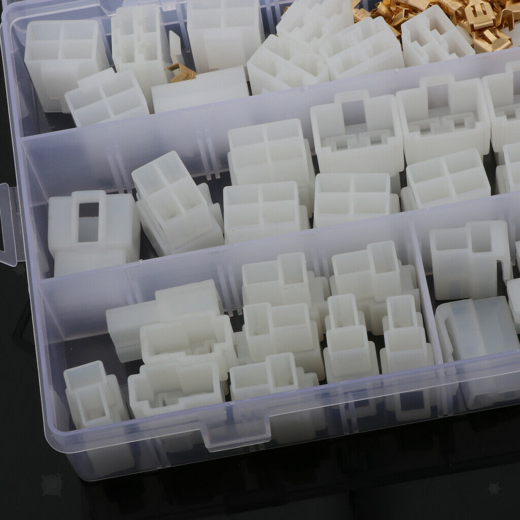 20 Kits 6.3mm 2 4 Pin Brass Crimp Terminal Cable Locking Tab Spade Connector