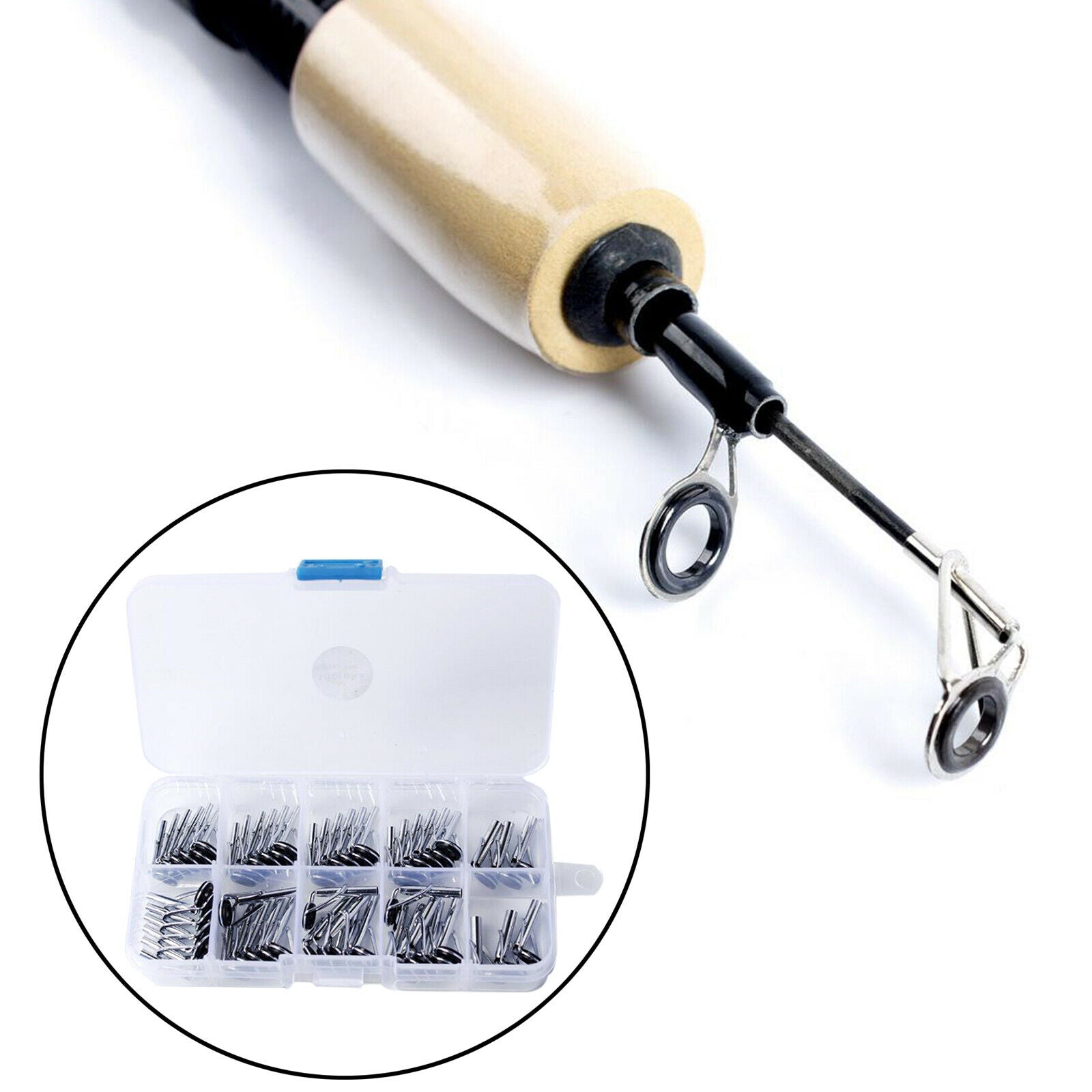 Fishing Rod Guide Tips Top Ring Rings Set for Freshwater Fishing 6 Sizes