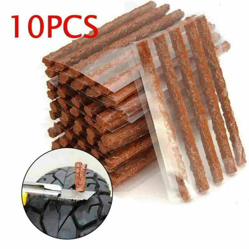 10Pcs Car Bike Tyre Tubeless Seal Strip Plug Tire Puncture Repair Recovery Kit !