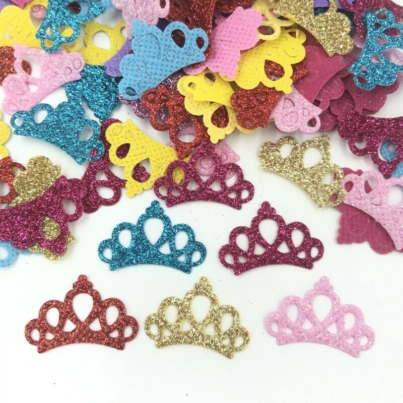100pcs Mixed color Sequin Crown Felt Appliques clothing scrapbooking 3cm