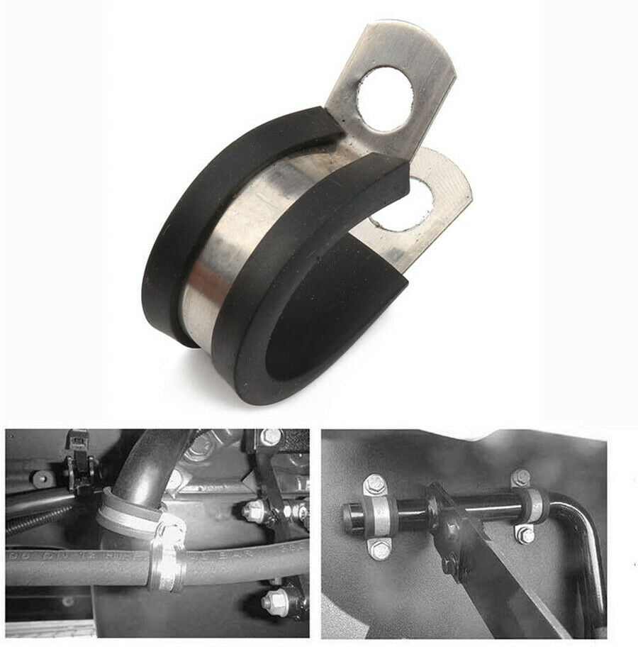 20PCS1 Inch Cable Clamp Rubber Cushioned Insulated Clamp Metal Clamp Tube Holder