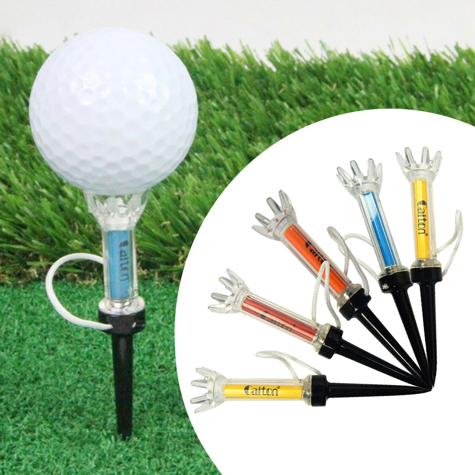 5x 90mm Plastic Magnetic Golf Tee 8 Claw Practicing Tees Golfer Training Aid