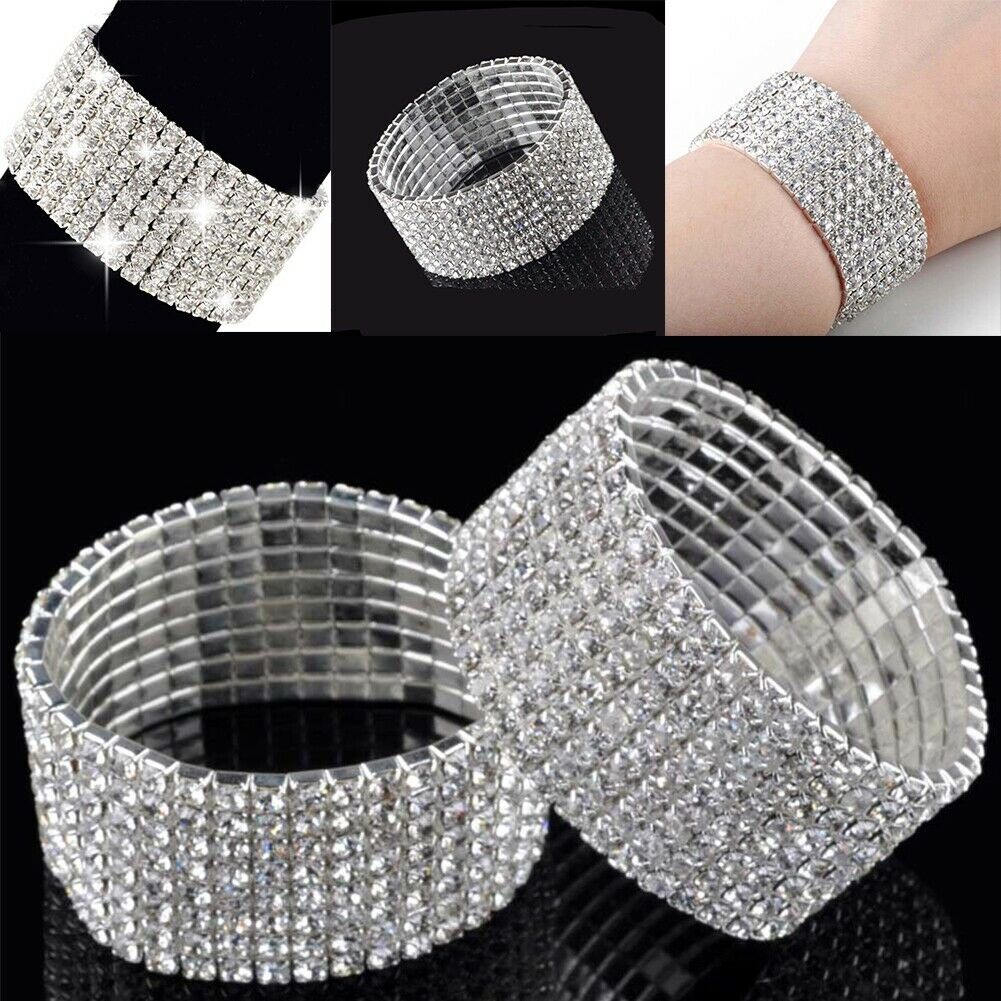 Fashion Crystal Rhinestone Stretch Bracelet Bangle Wristband Wedding Bridal Gift