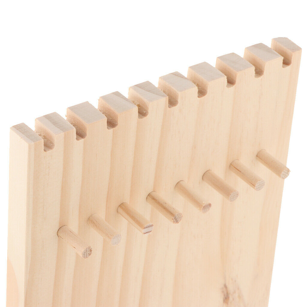 Unfinished Wooden Jewelry Display Necklace Stand Holder Organizer Rack 9 Hooks