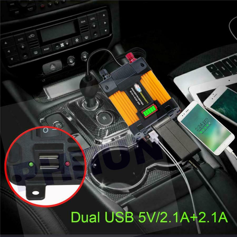 12V DC 6000W Peaks Power AC Car Power Inverter Solar Converter