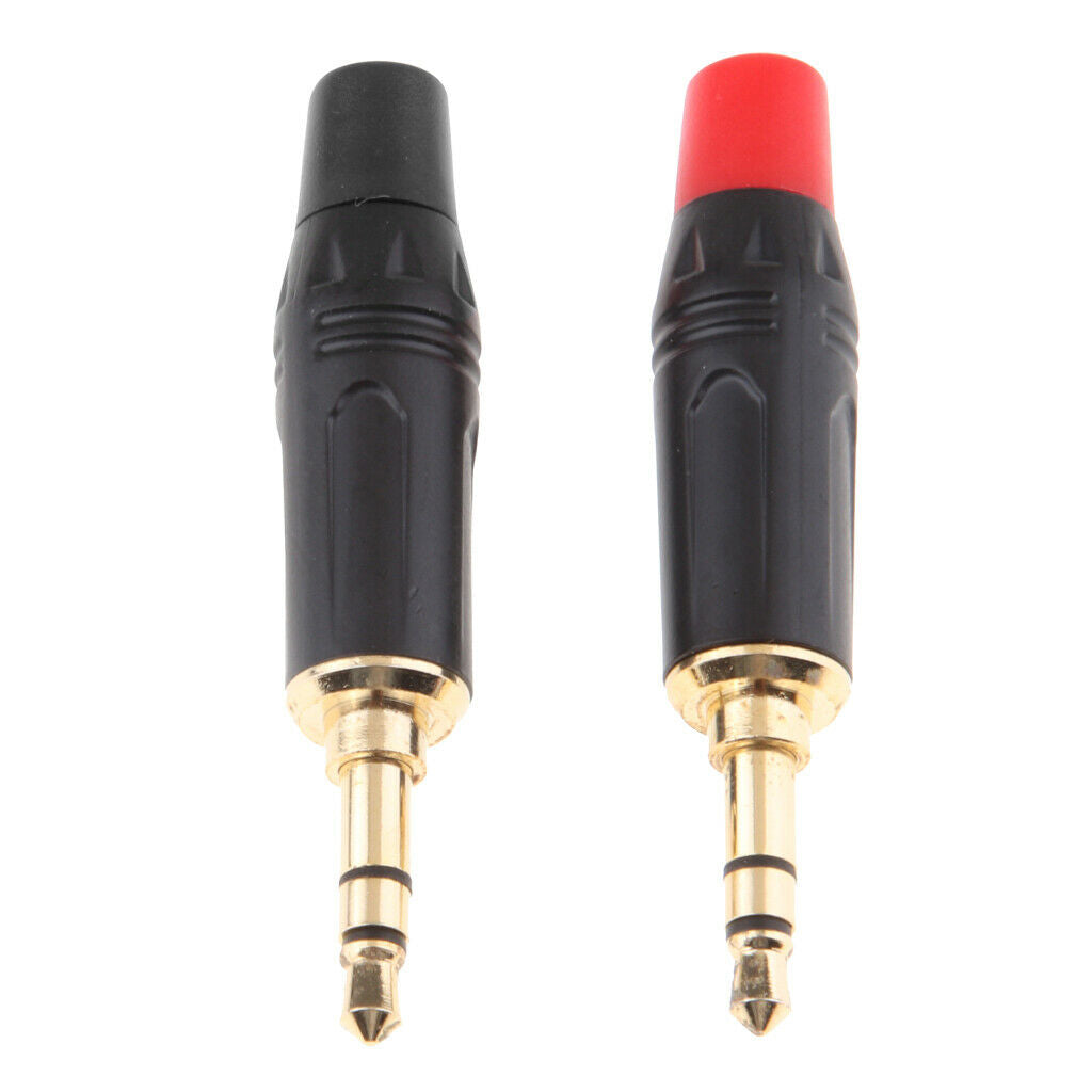 2Pieces 3.5mm 3Pole Male Repair Earphones Audio Solder   Plug Adapter