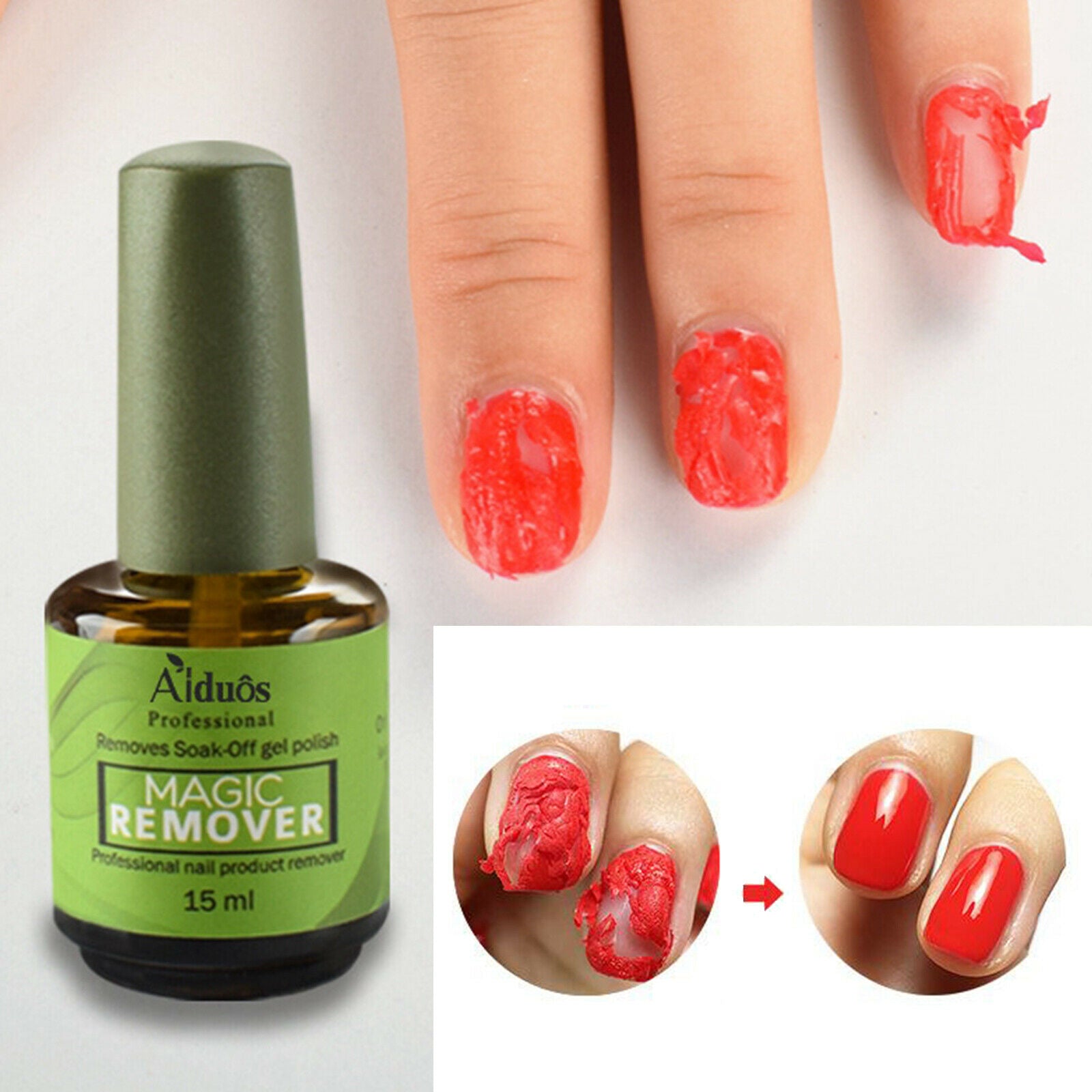 Gel Nail Polish Remover Burst Soak Off Nail Remover Manicure Tool 15ml
