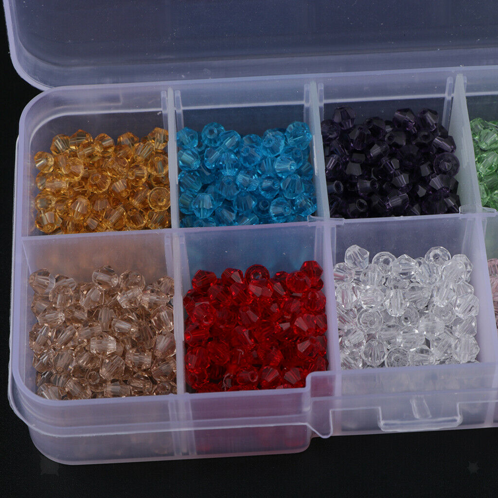 Clear Glass Beads Craft Loose Beads Charms with Box for DIY Spacer Beads