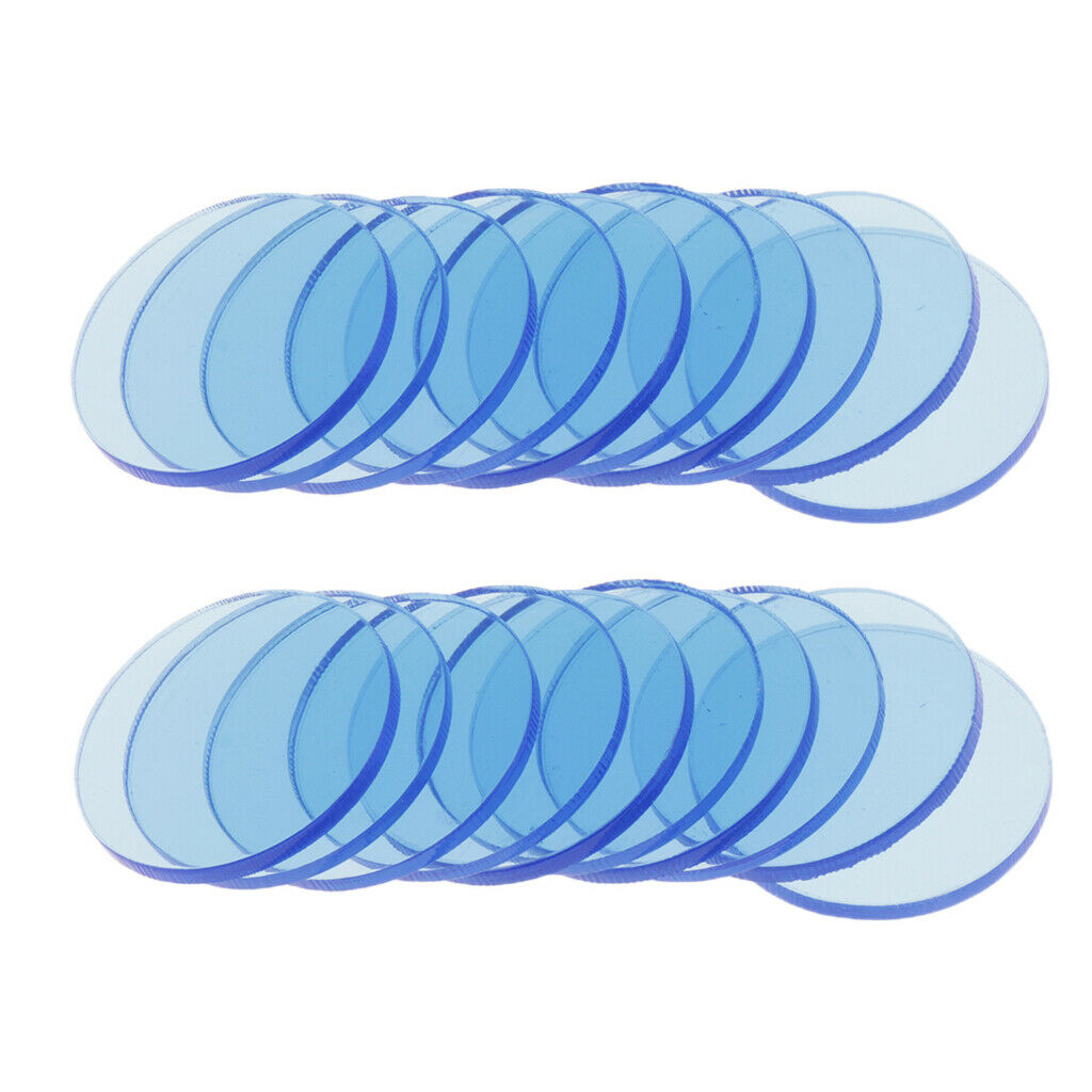 20Pcs 3cm Acrylic Slice Board DIY Blue