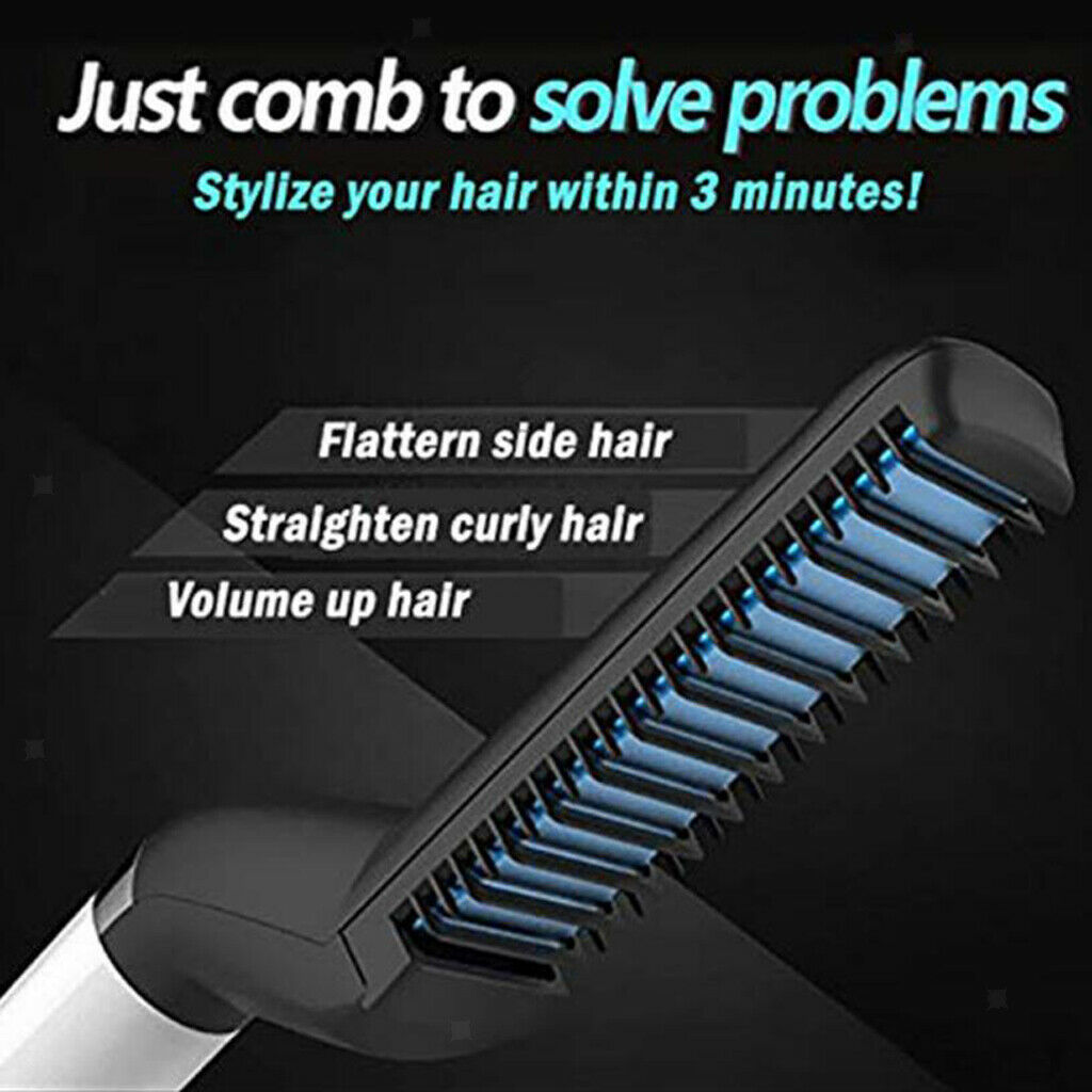 Electric Hair Styling Comb Heated Beard Straightener Hair Curling Brush