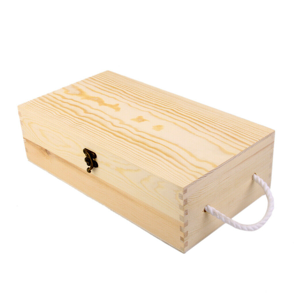 3X 35*19*10cm Dual Bottle Wood Wine Box Carrier Crate Case Best Gift Decoration