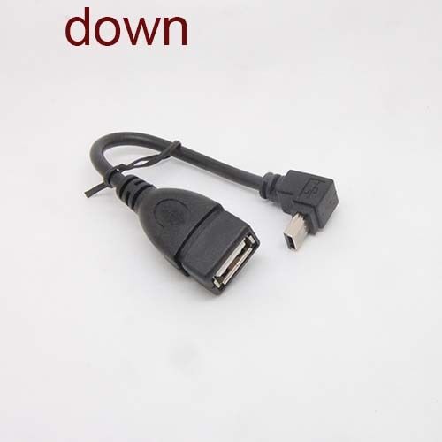 90Degree down Angle Mini 5pin USB Male to USB Female Charger Data Adapter cable