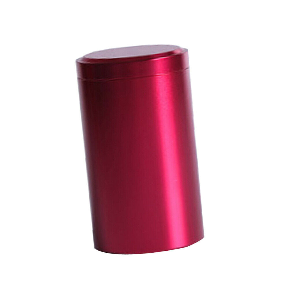 Protable Red Aluminium Alloy Tea Tin Coffee Canister Jewelry Round Box Case