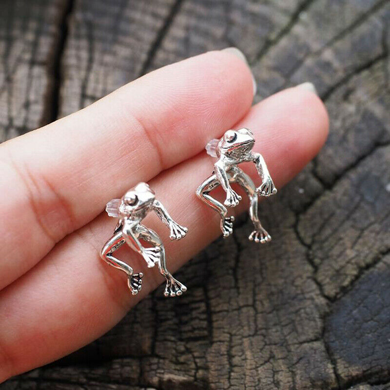 Cute Frog Earrings For Women Girls Animal Stud Earrings Piercing Earrin.l8