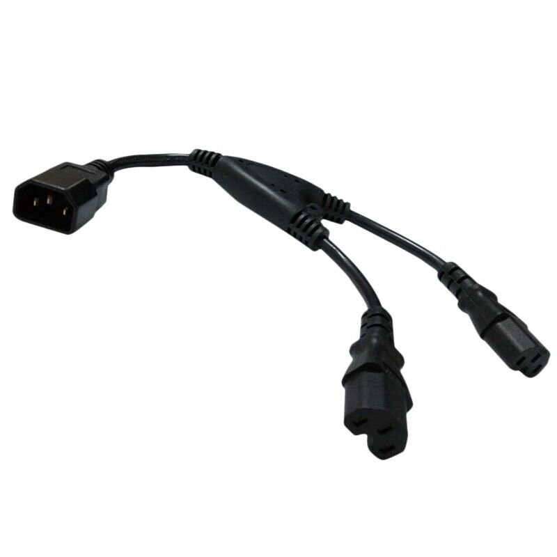 Power Extension Cord, C14 to 2XC15 1-In-2 Extension Cord with Grooves for CoK5R6