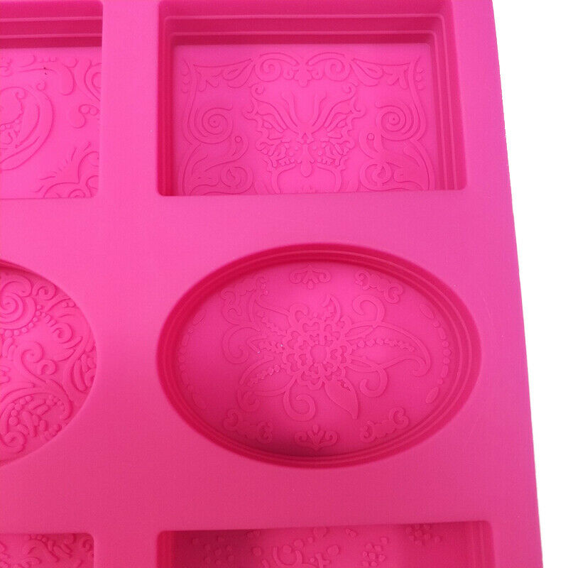 6 Cavity Rectangle Oval Silicone Soap Mold Handmade Soap Making CraftsBDAU