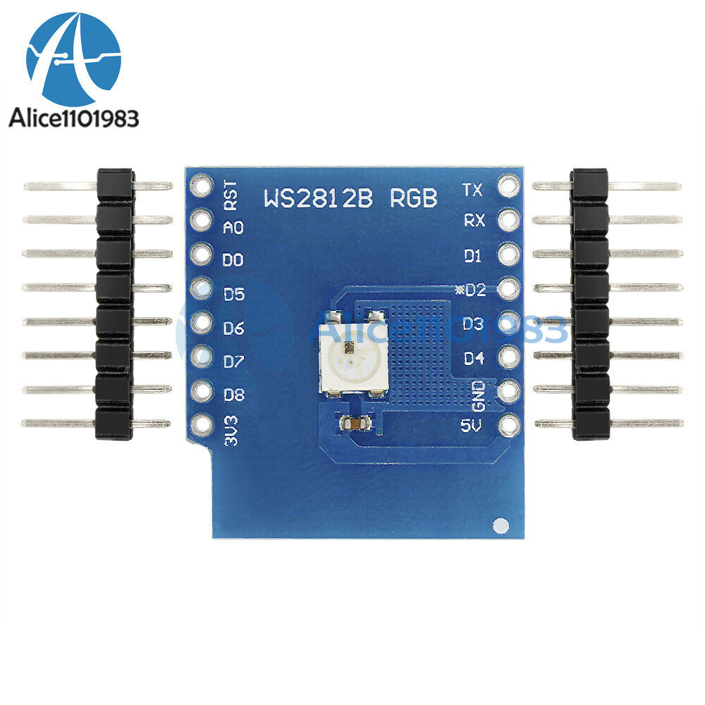 2PCS WS2812B RGB Shield for WeMos D1 mini ESP8266 Module Board