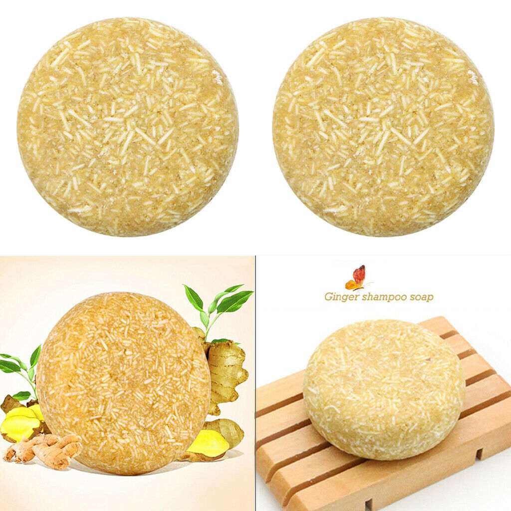 2 Pack Organic Ginger Handmade Shampoo Soap Bar Hair Growth for Dry Hair