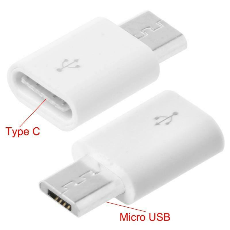 White Short USB 3.1 Type C Female Device To Micro USB Male Adapter Connector