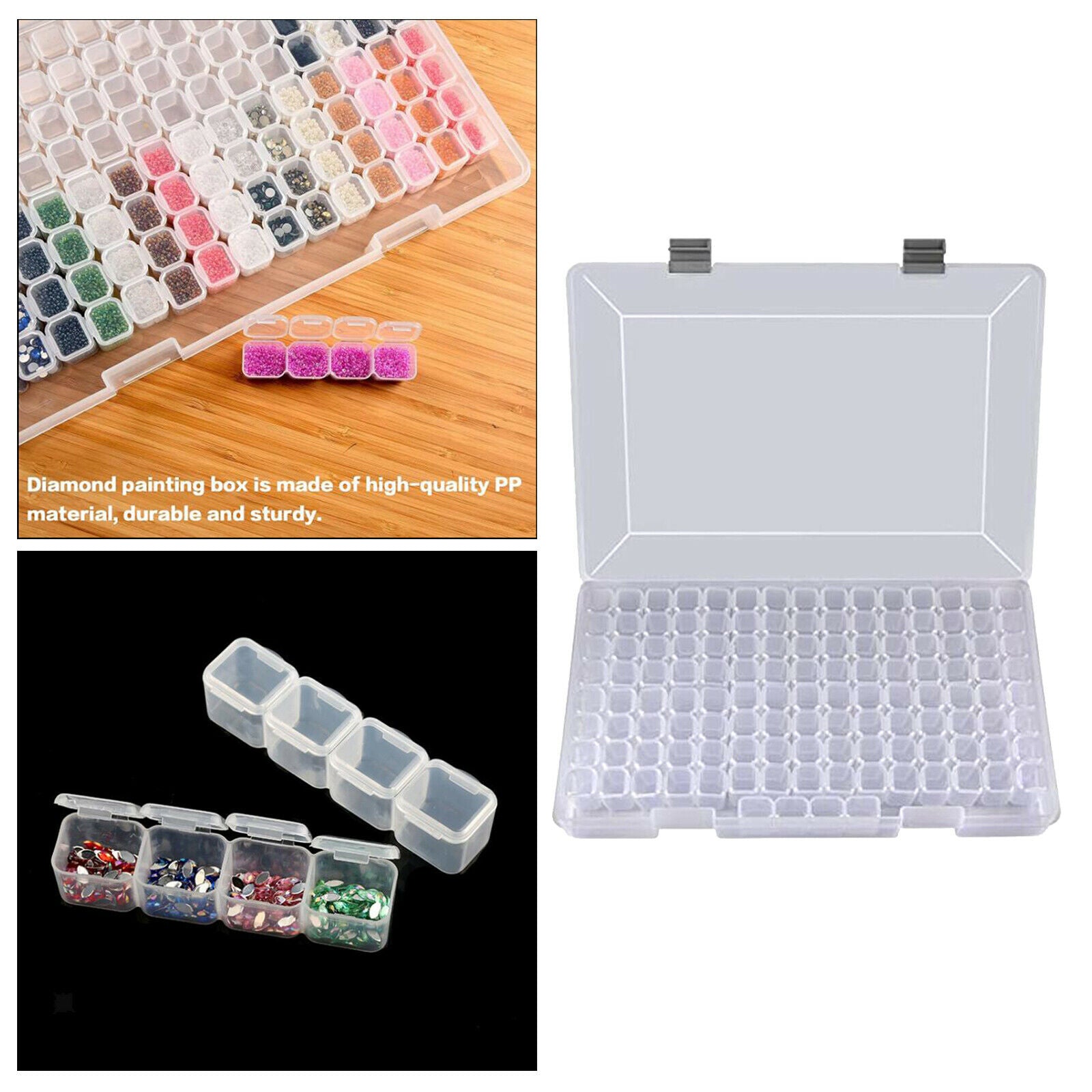 124 Slots Diamond Embroidery Storage Box Portable Art Craft Organizer Holder