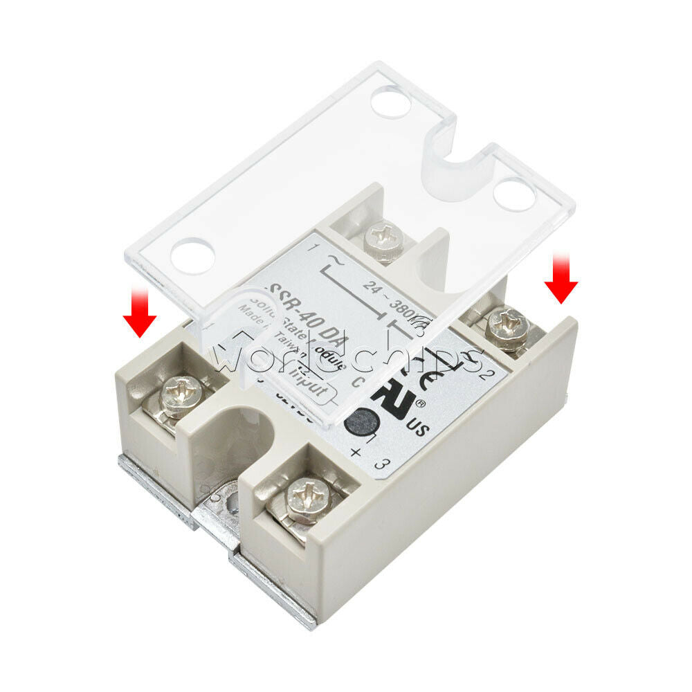 2PCS Clear Transparent Hard Plastic Cover for Single Phase Solid State Relay SSR